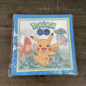 Pokémon Go Napkins New Sealed 6.5”x6.5” Unsure Of Amount Pikachu Party Supplies